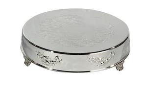 SILVER CAKE STAND 22in ROUND 